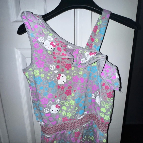 Hello Kitty Girls Romper L 10/12 Evy One Shoulder Colorful Sleeveless Sanrio - Picture 3 of 7